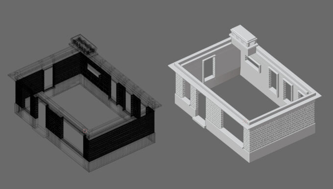 Conception 3D d'un bâtiment - Bureau de la feuille pour impression 3D